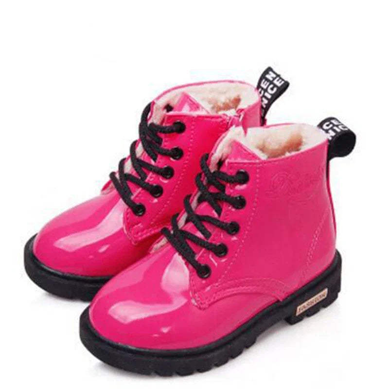Girls’ PU Leather Winter Boots