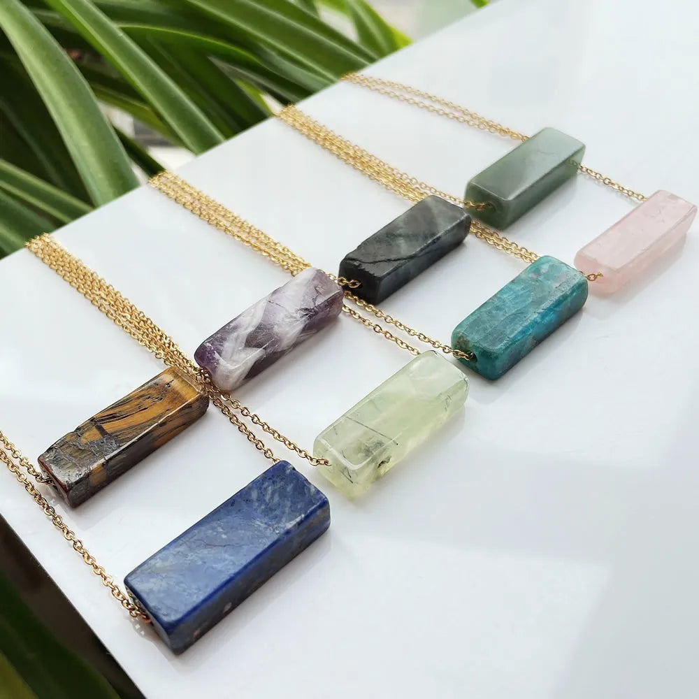 Minimalist Natural Crystal Stone Necklace Healing