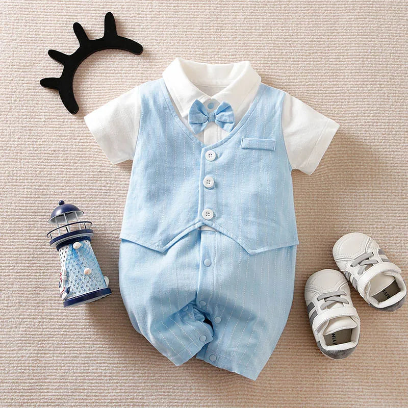 Baby Boy Gentleman Tie Jumpsuit (0-18M)