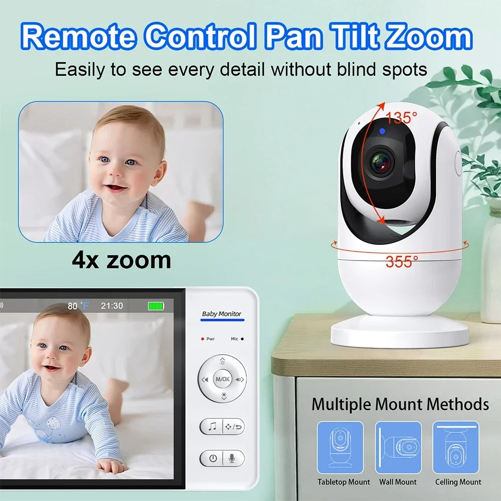 Baby Camera – 4X Zoom & 5000mAh Battery