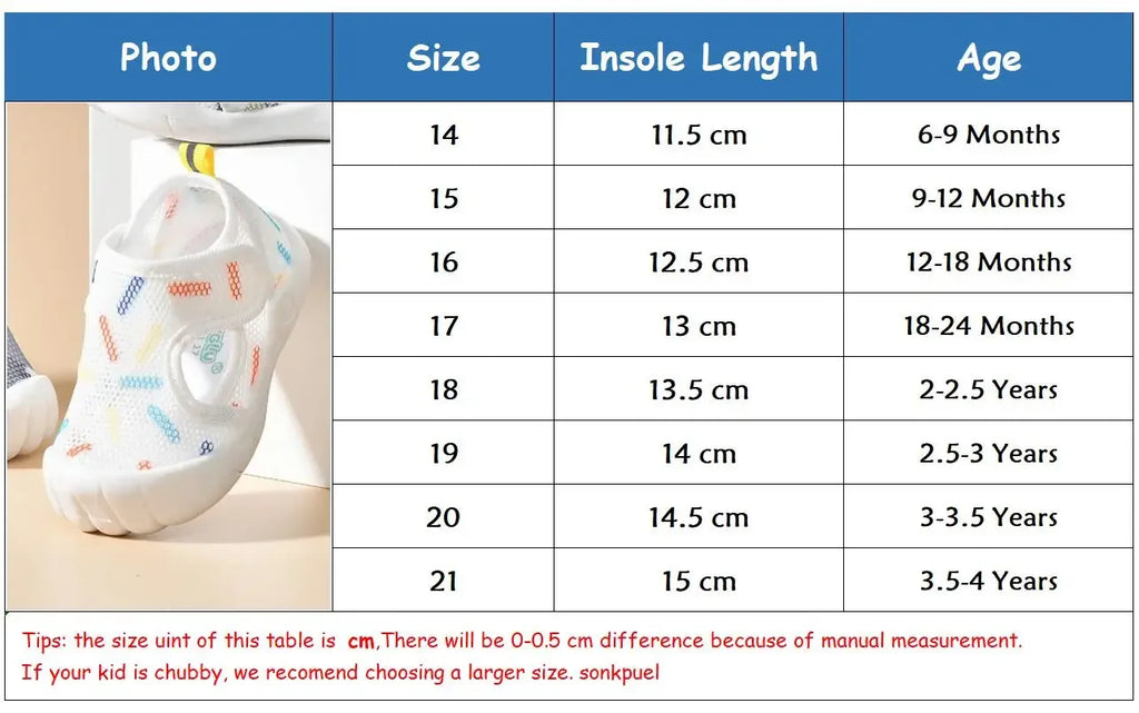 Kids Summer Air Mesh Sandals (1–4T) – Lightweight Non-Slip First Walkers