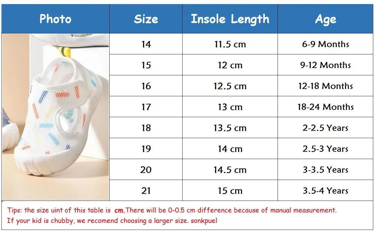 Kids Summer Air Mesh Sandals (1–4T) – Lightweight Non-Slip First Walkers