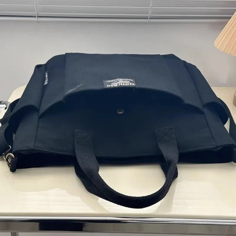 Canvas Ladies Commuter Bag – Horizontal Shoulder Tote for Students