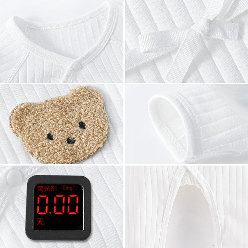 Baby Bear Cotton Romper – Long Sleeve (0–12M)