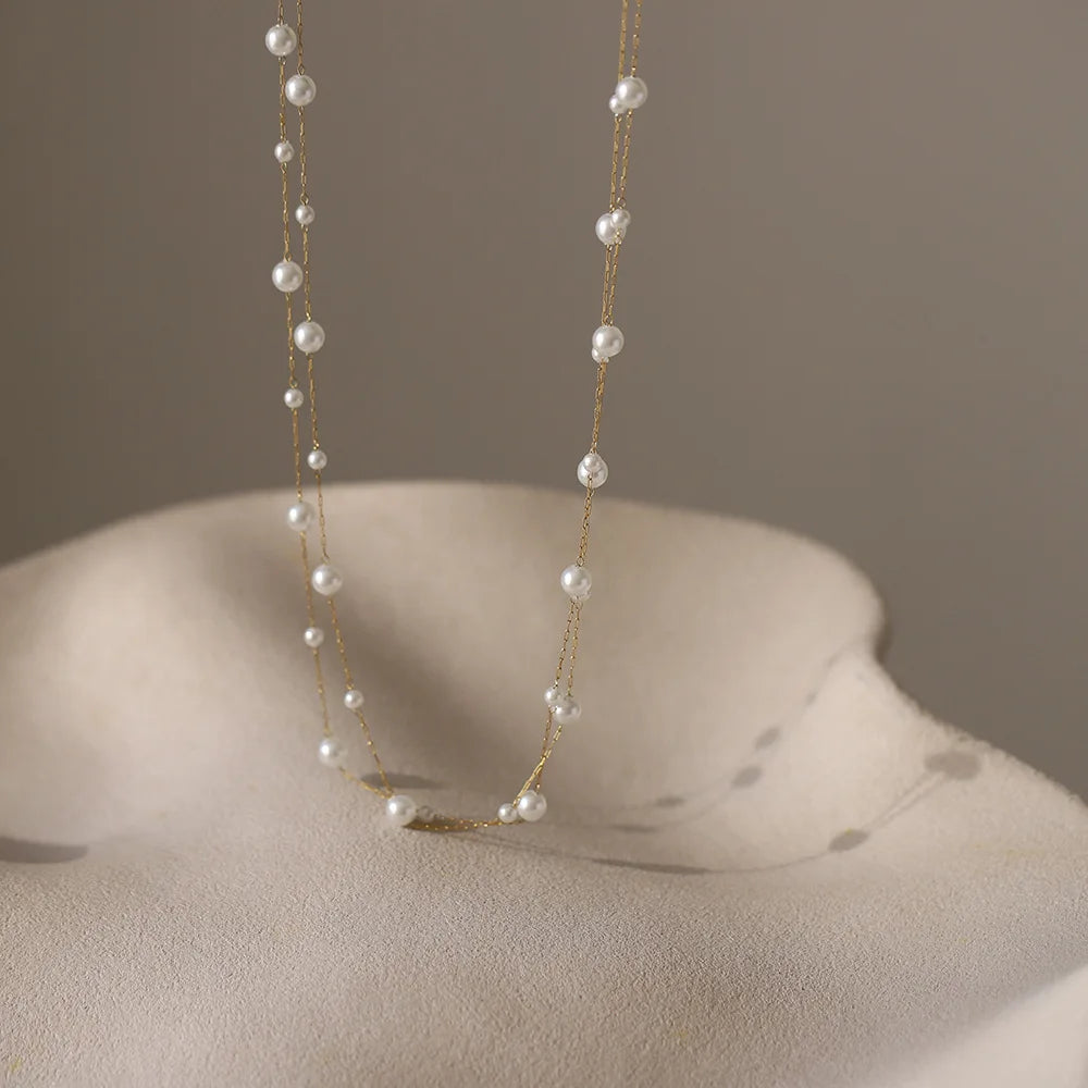 Stainless Steel Pearl Necklace