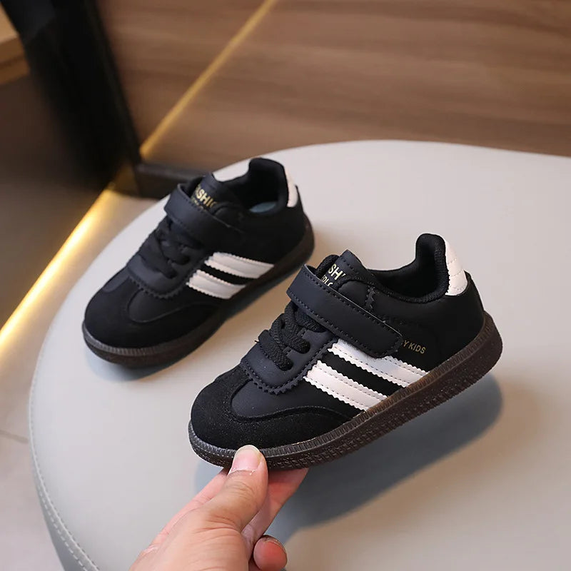 Kids’ PU Leather Sneakers – Soft-Soled Sport Shoes