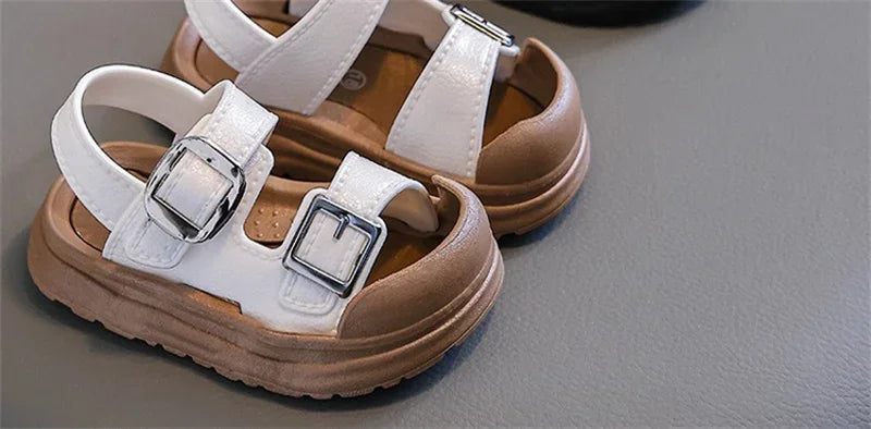 Kids’ PVC Summer Sandals – Buckle, Non-Slip, Waterproof