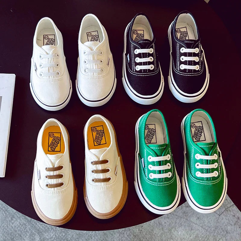 Kids Spring/Autumn Canvas Sneakers – Colorful Soft-Soled Shoes