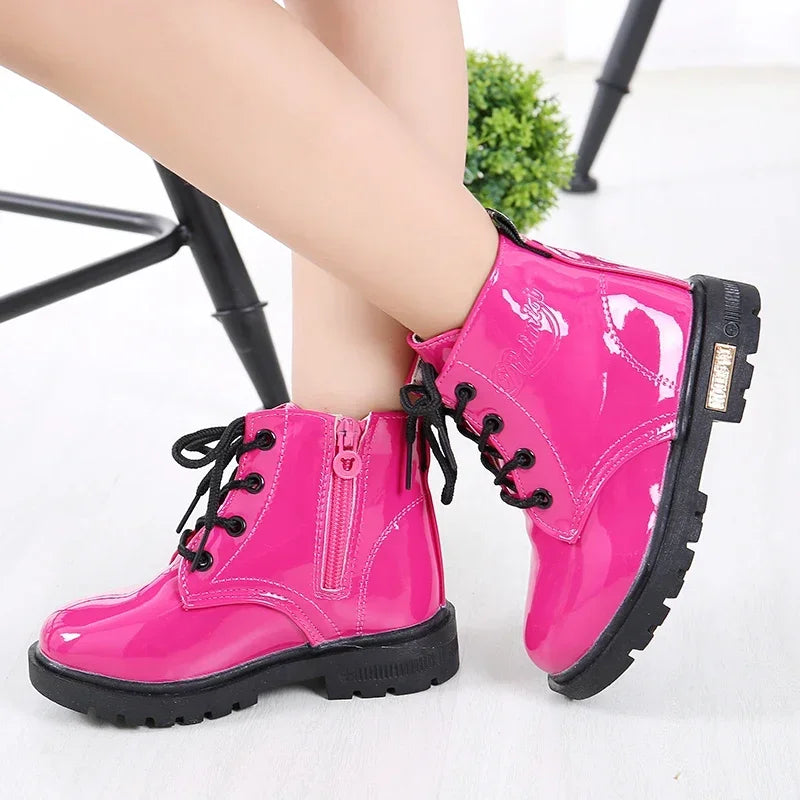 Girls’ PU Leather Winter Boots