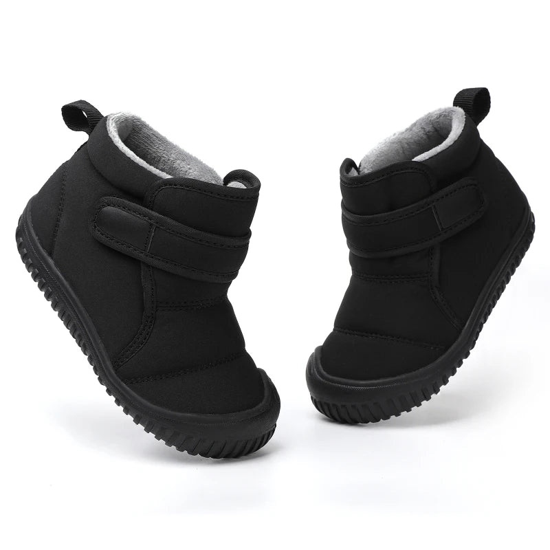 Unisex Kids Winter Snow Boots – Plush Anti-Slip Walking Shoes (Size 19–28)