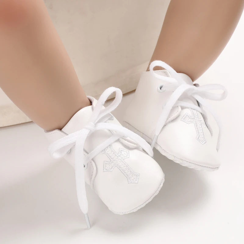 Infant Spring Sneakers (0–18M) – White Non-Slip Soft-Soled Shoes