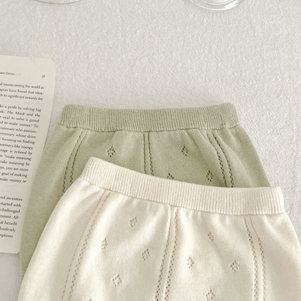 Baby Girl Knit Tee & Shorts Set – Summer (0–2Y)