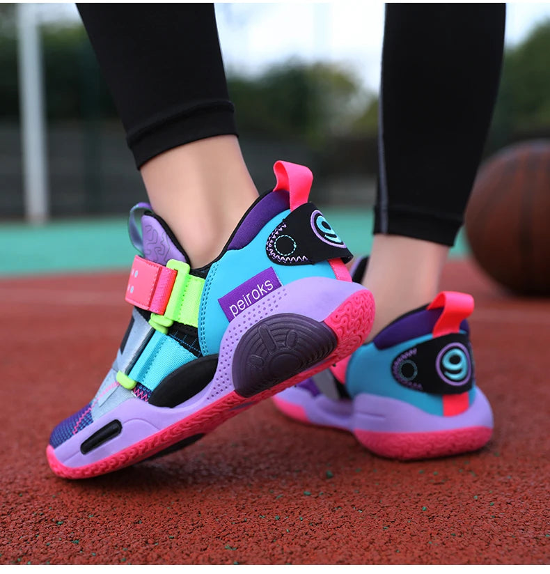 Kids Basketball Sneakers – Lightweight Non-Slip Sport Shoes