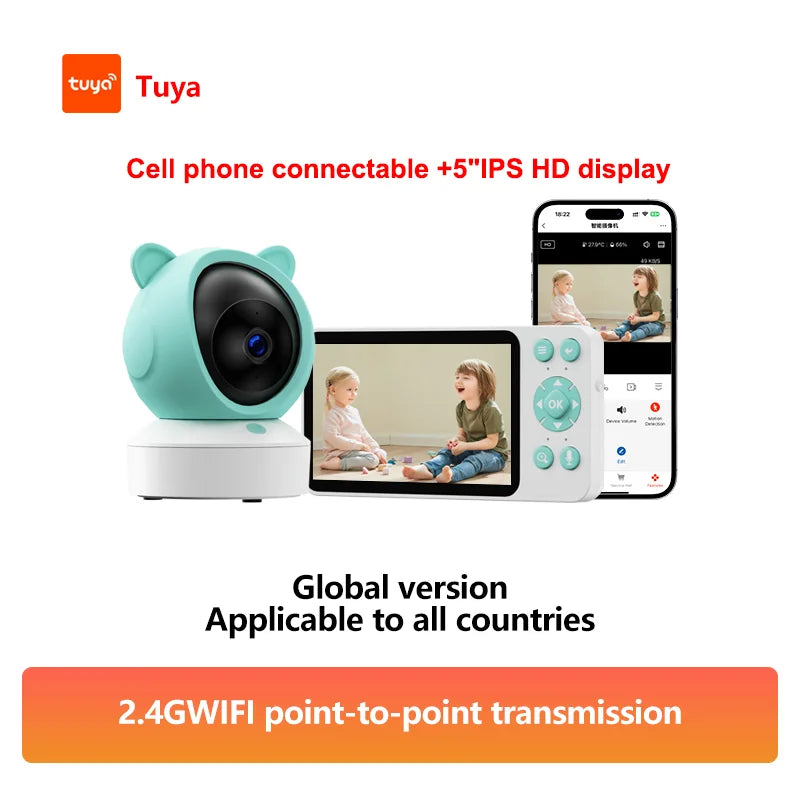 Tuya Baby Camera – 5" HD, Mobile App Control
