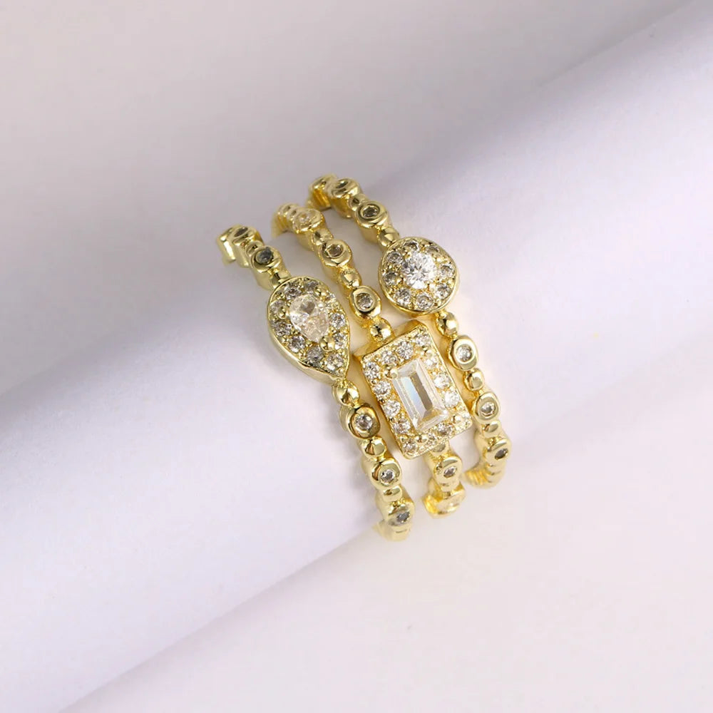 Dainty Women's Zircon Gold Ring