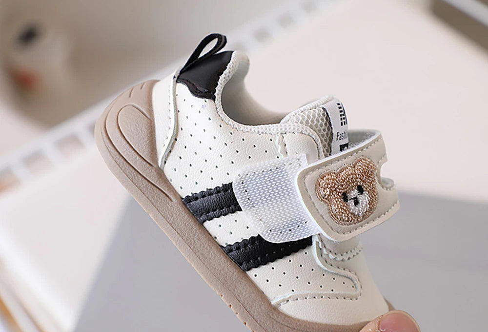 Kids PU Leather Sneakers – Soft-Soled First-Step Toddler Shoes