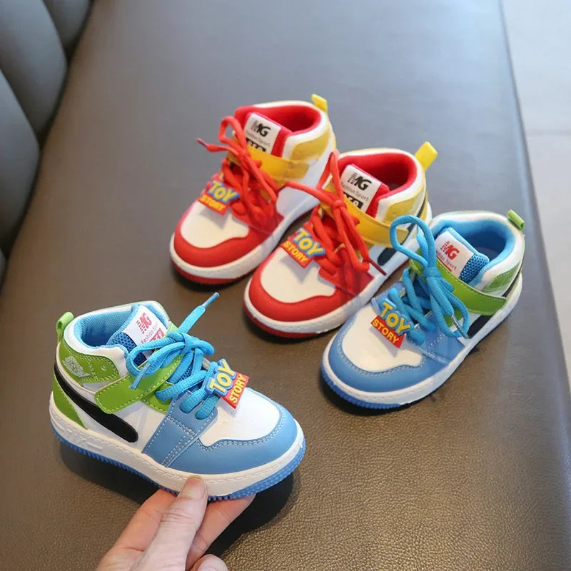 Kids’ High-Top Sneakers – Soft-Soled, Non-Slip Sports Shoes
