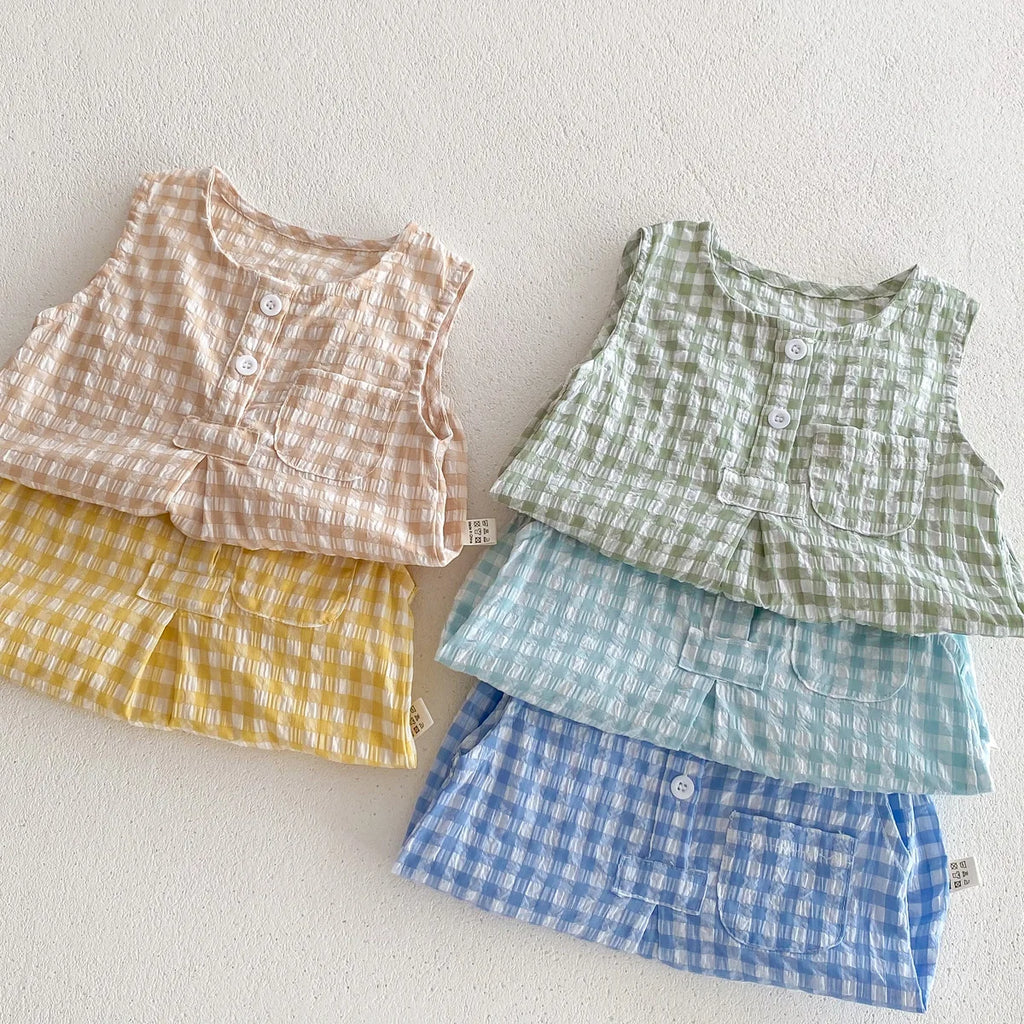 Baby Plaid Sleeveless Jumpsuit (0-24M)