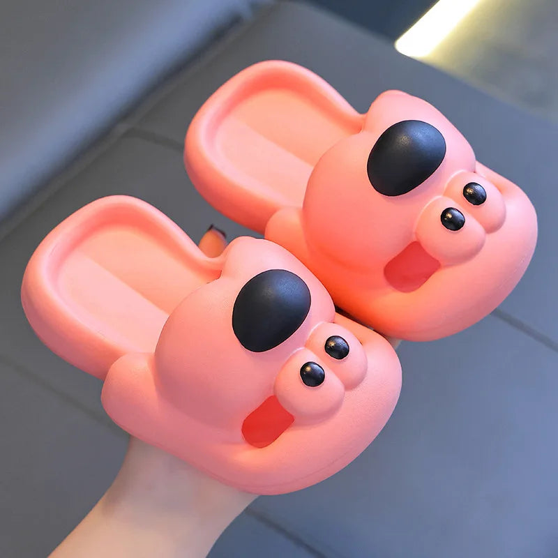 Kids Cartoon Puppy Slippers – Soft Non-Slip Indoor Flip-Flops