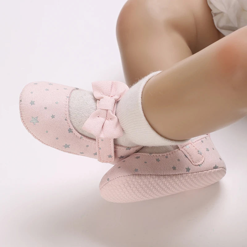 Baby Shoes (0–18M) – Plush Soft Bow Casual Sneakers