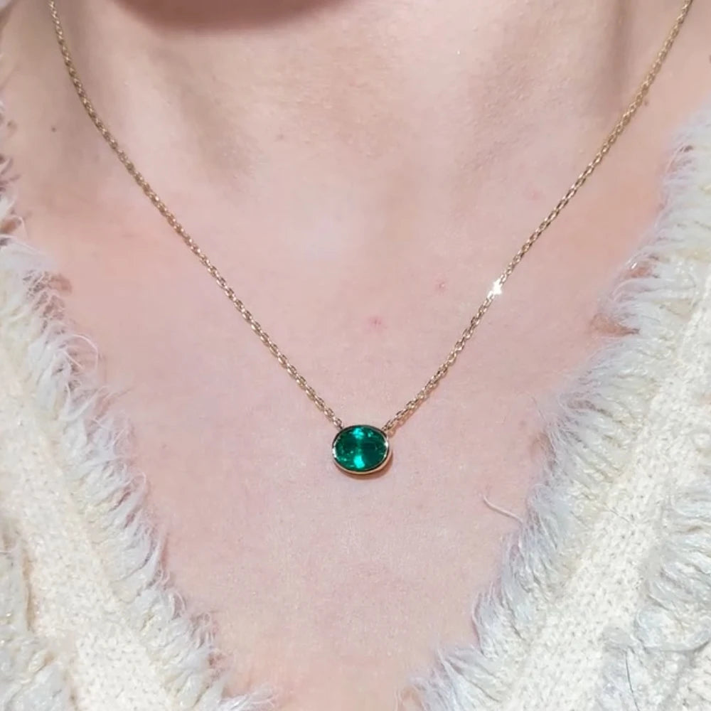 Luxury Retro Emerald Green Oval Square