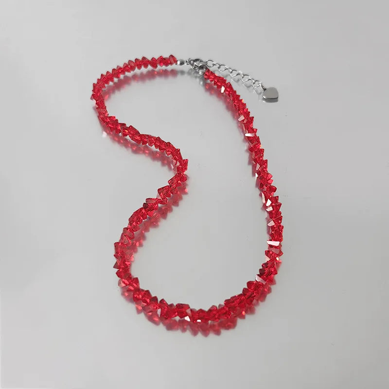 Retro Sparkling Crystal Woven Necklace