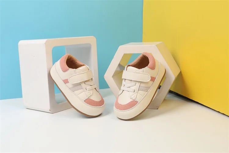 Baby & Toddler Leather Sneakers (0–5Y) – Soft Sole Outdoor Shoes