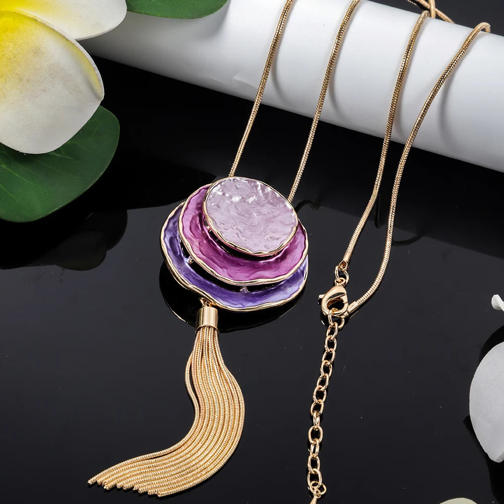 New in Pendant Necklace Round Layered