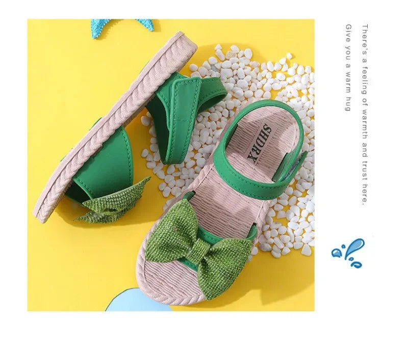 Girls’ Summer Sandals – Bow, Soft Sole, Non-Slip