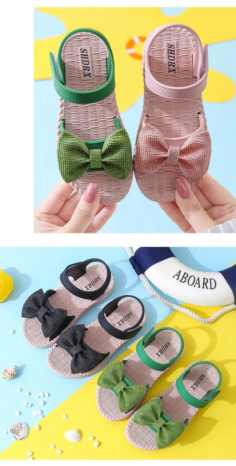 Girls’ Summer Sandals – Bow, Soft Sole, Non-Slip