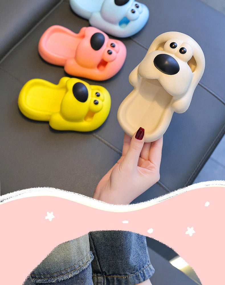 Kids Cartoon Puppy Slippers – Soft Non-Slip Indoor Flip-Flops