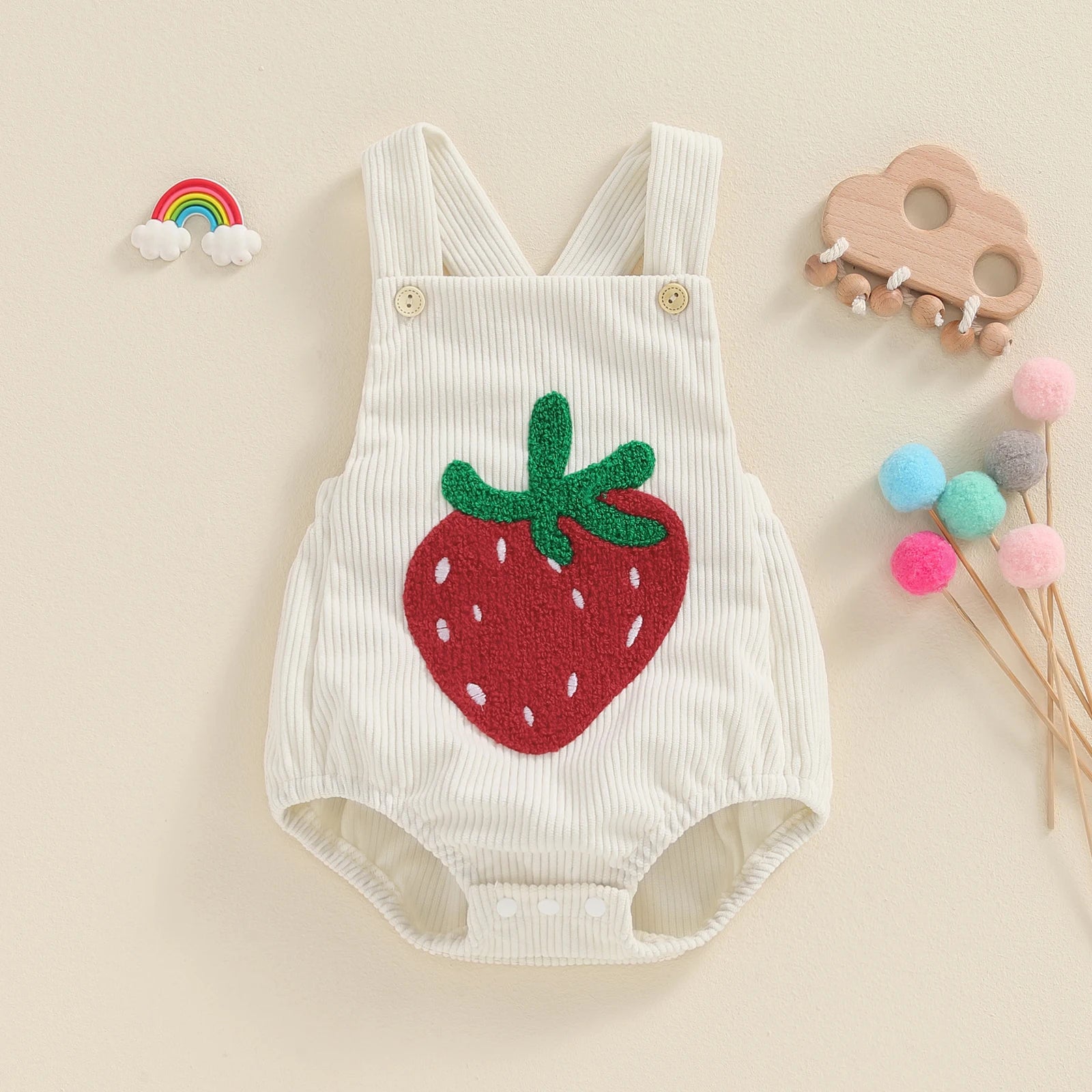 0–18M Baby Girl Summer Jumpsuit, Cute Embroidered Romper