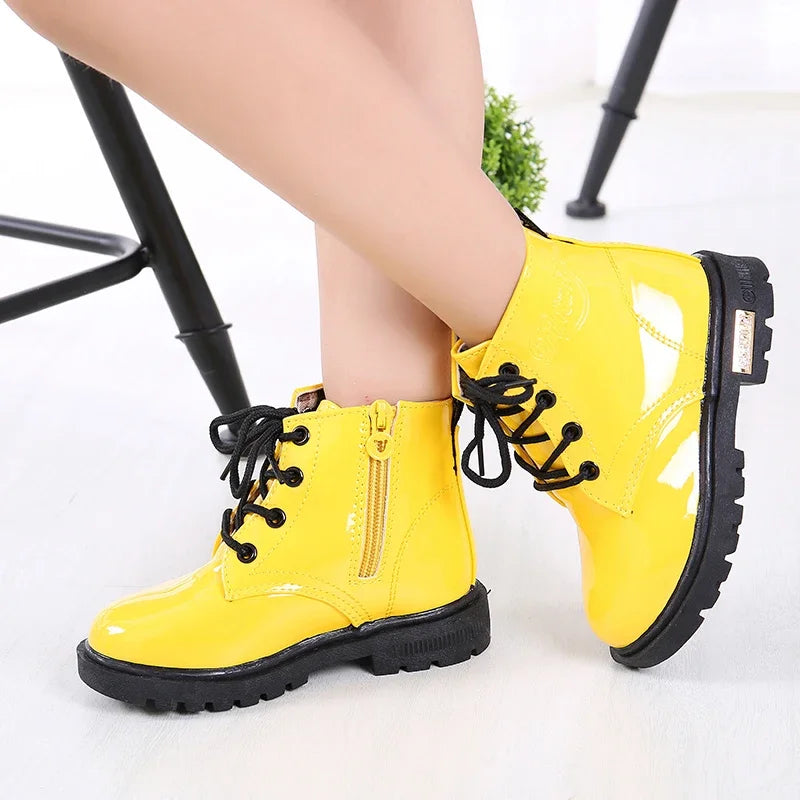Girls’ PU Leather Winter Boots