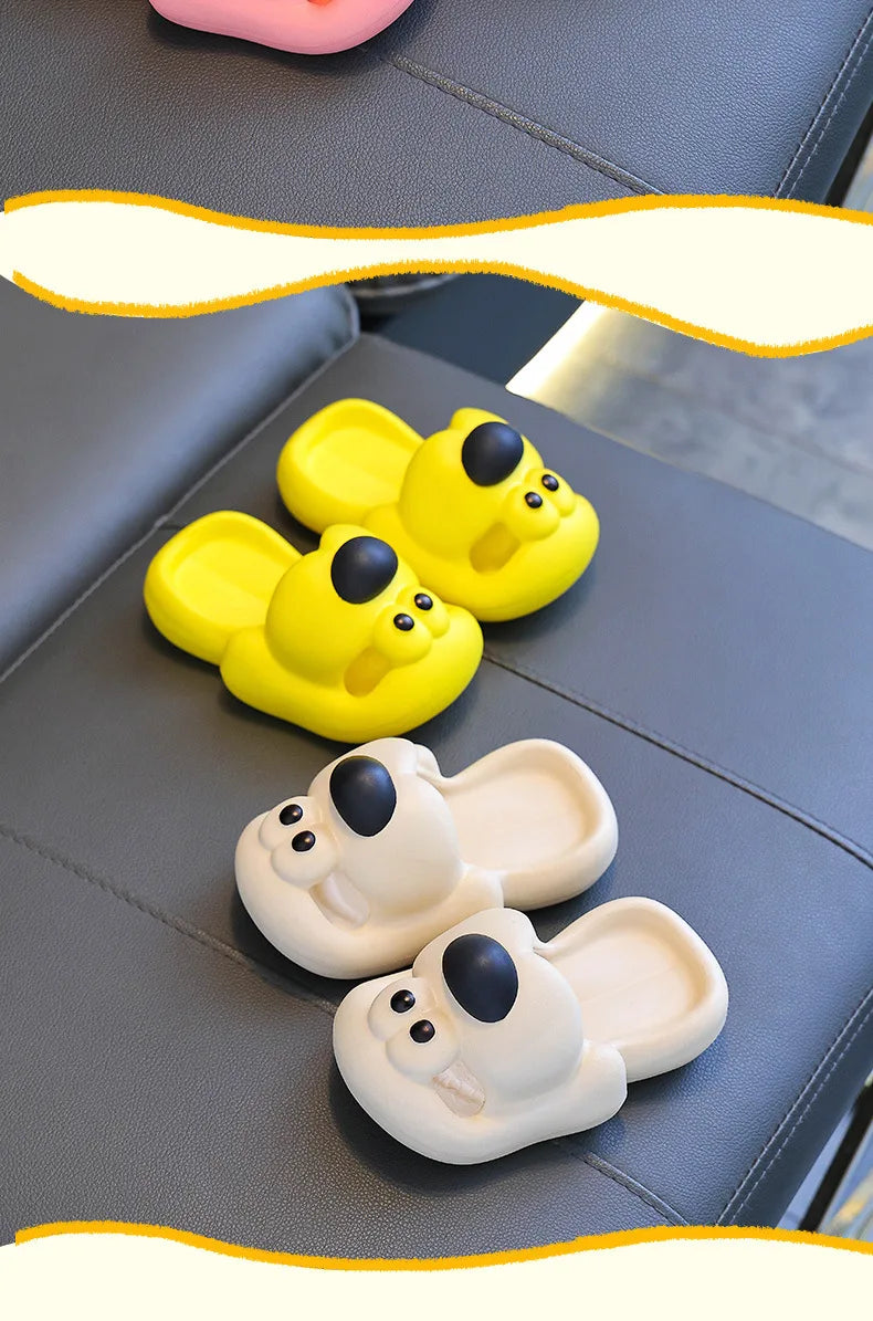 Kids Cartoon Puppy Slippers – Soft Non-Slip Indoor Flip-Flops