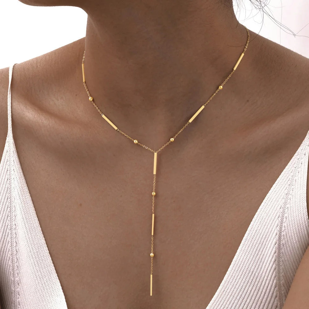 Y Shape Bar Necklace