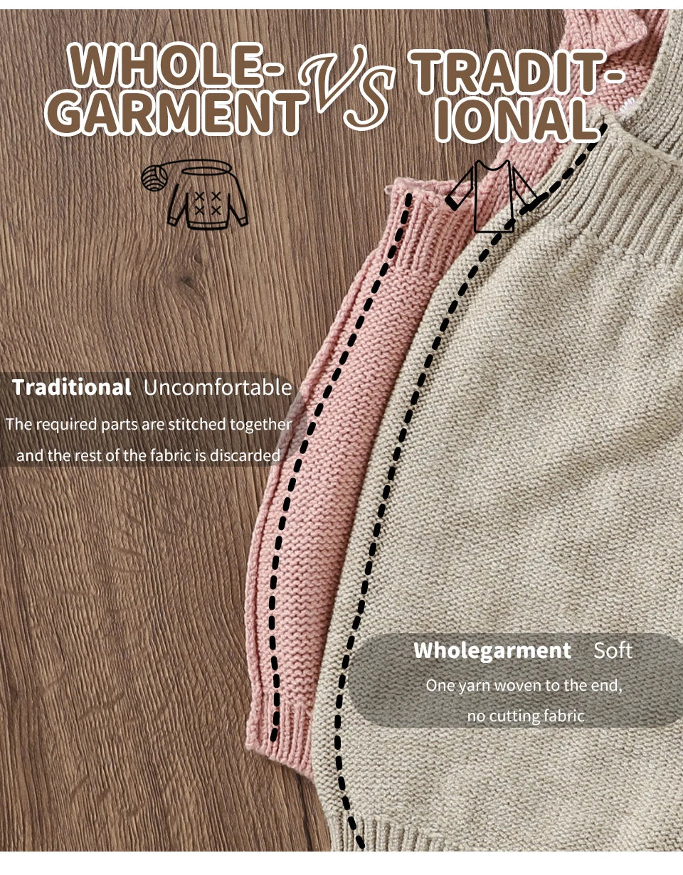 3pcs/Set Girls Sleeveless Knitted Rompers Hats Socks Outfits 0-18m Infant Suits