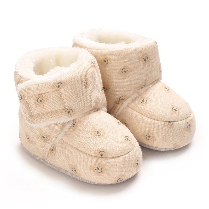 Winter 0-1 Year Old Baby Boots Warm and Cute Soft Soled Shoes