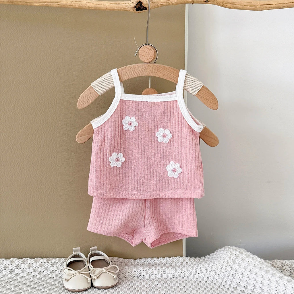 2PCS Baby Girl Summer Set – T-shirt & Shorts