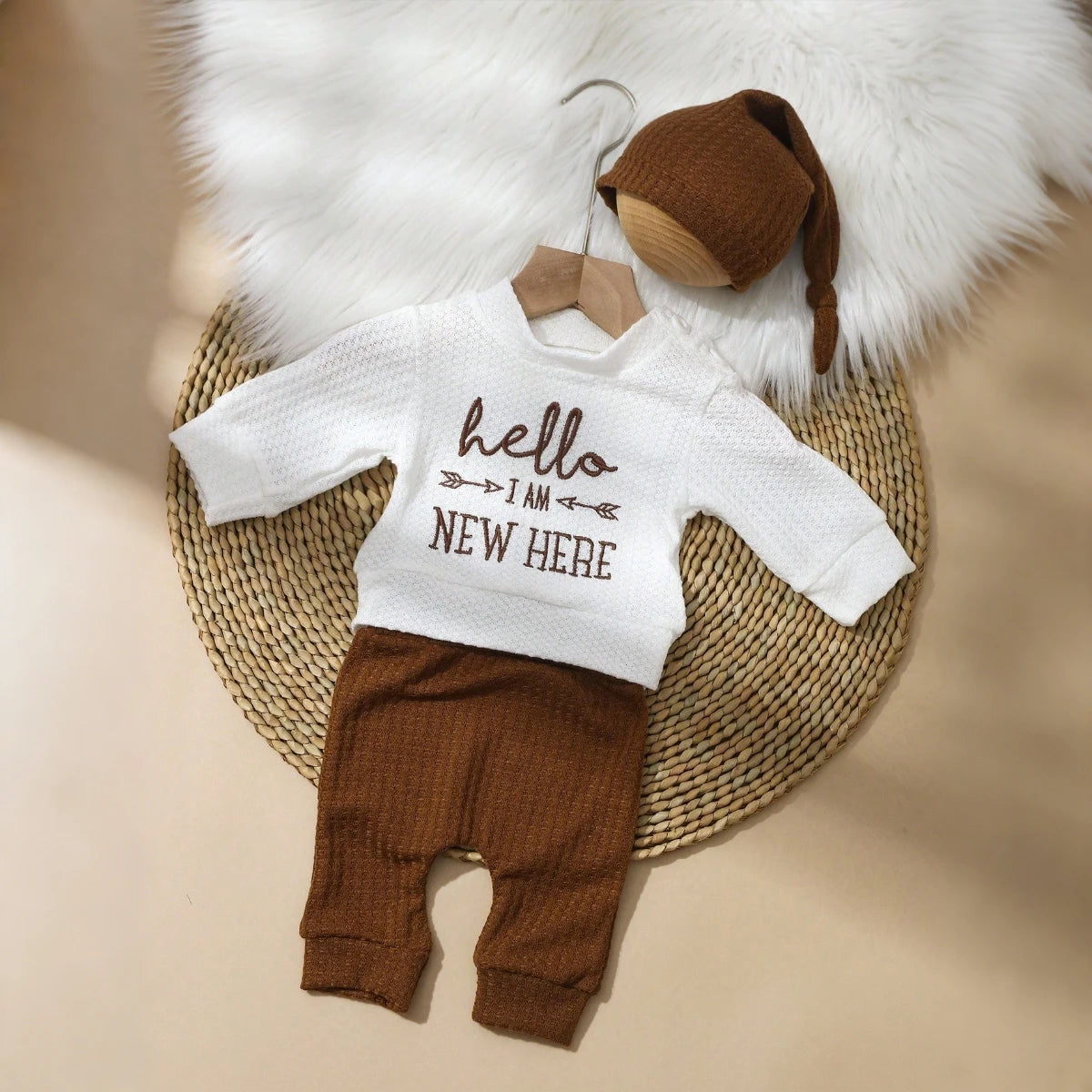 Newborn Baby Romper & Bow Hat, Cute Photo Gift