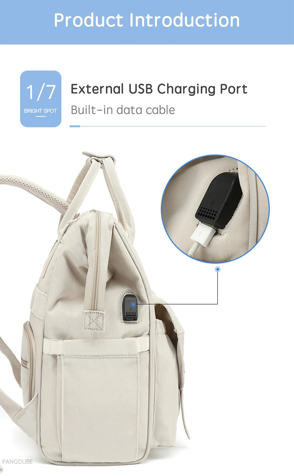 Maternity Diaper Backpack for Travel – Waterproof with Stroller Hooks