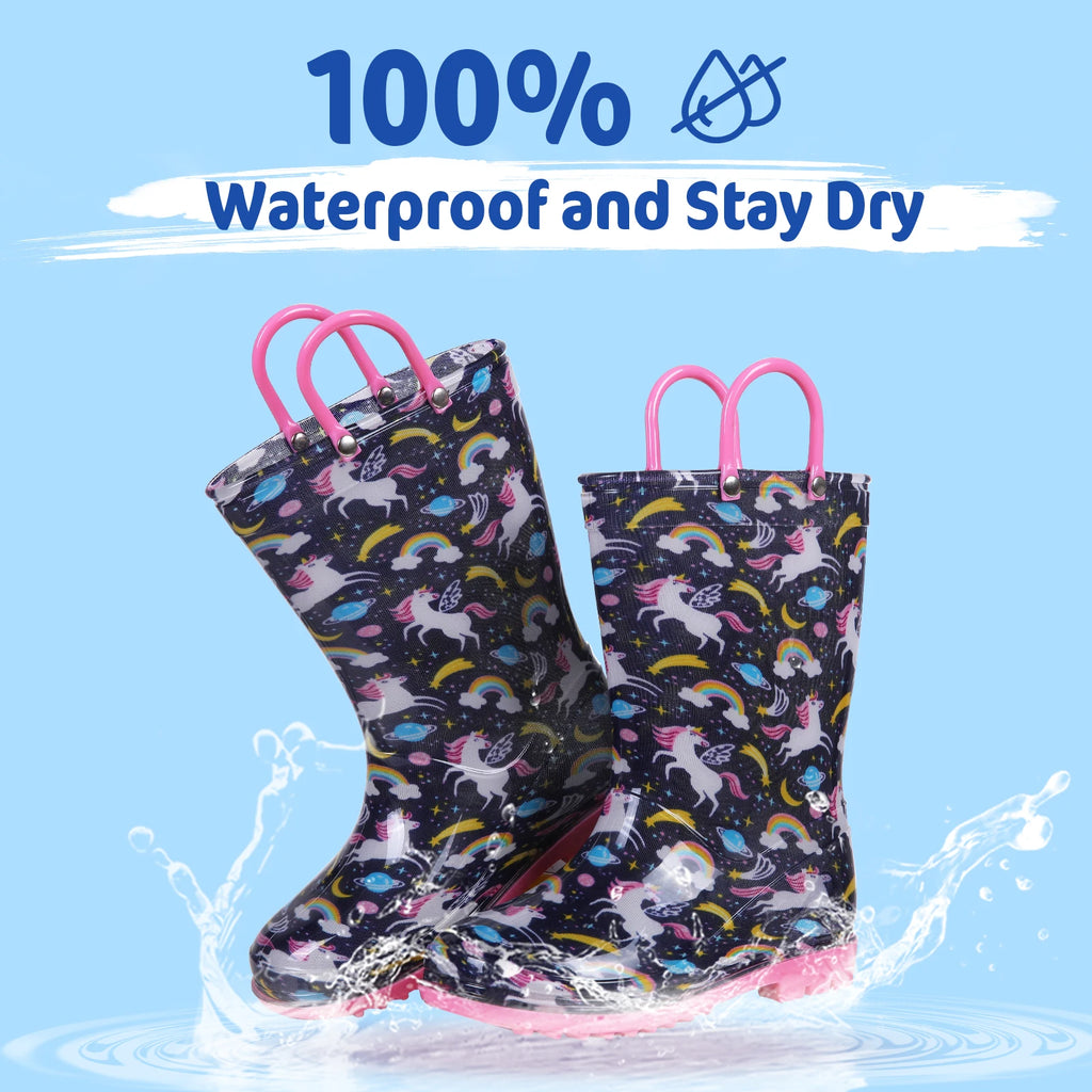 Kids Waterproof Rain Boots – Non-Slip Outdoor Rubber Shoes