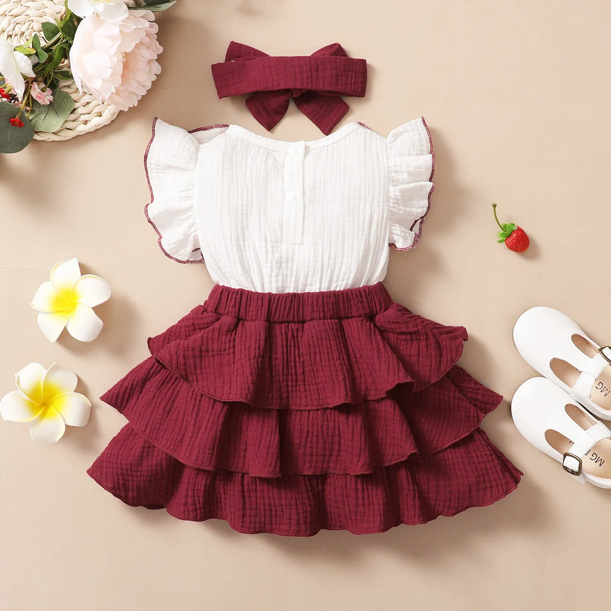 Baby Girl Red Wine Cupcake Dress
