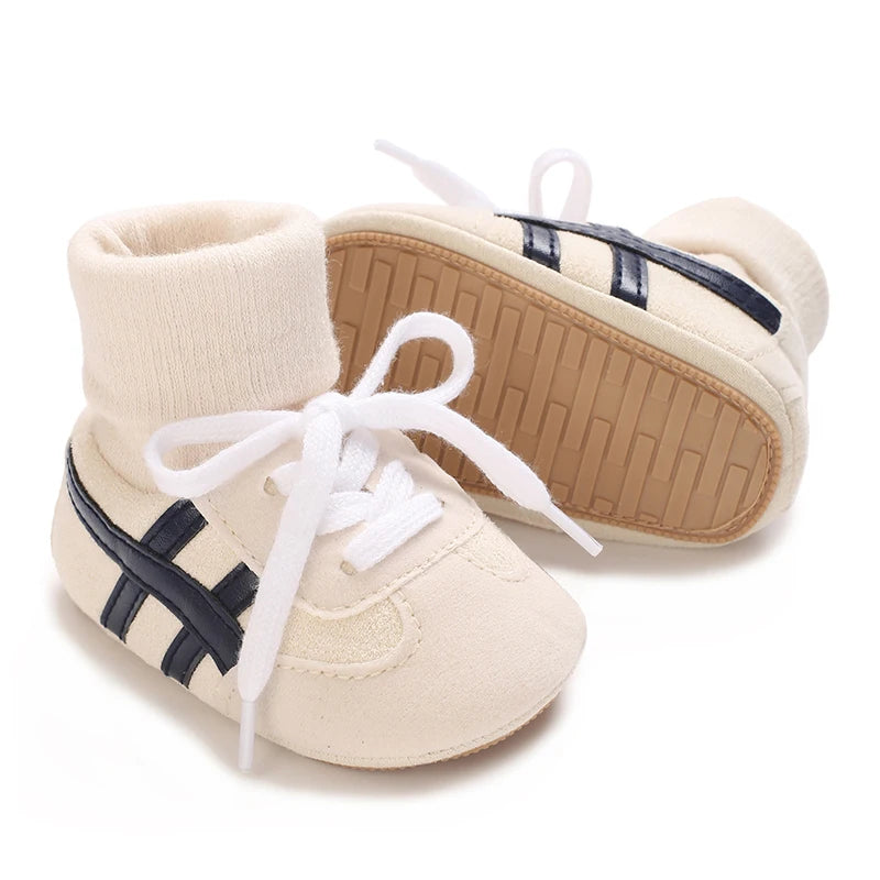 Baby Shoes & Socks (6–12M) – Soft Bottom Anti-Slip Sneakers