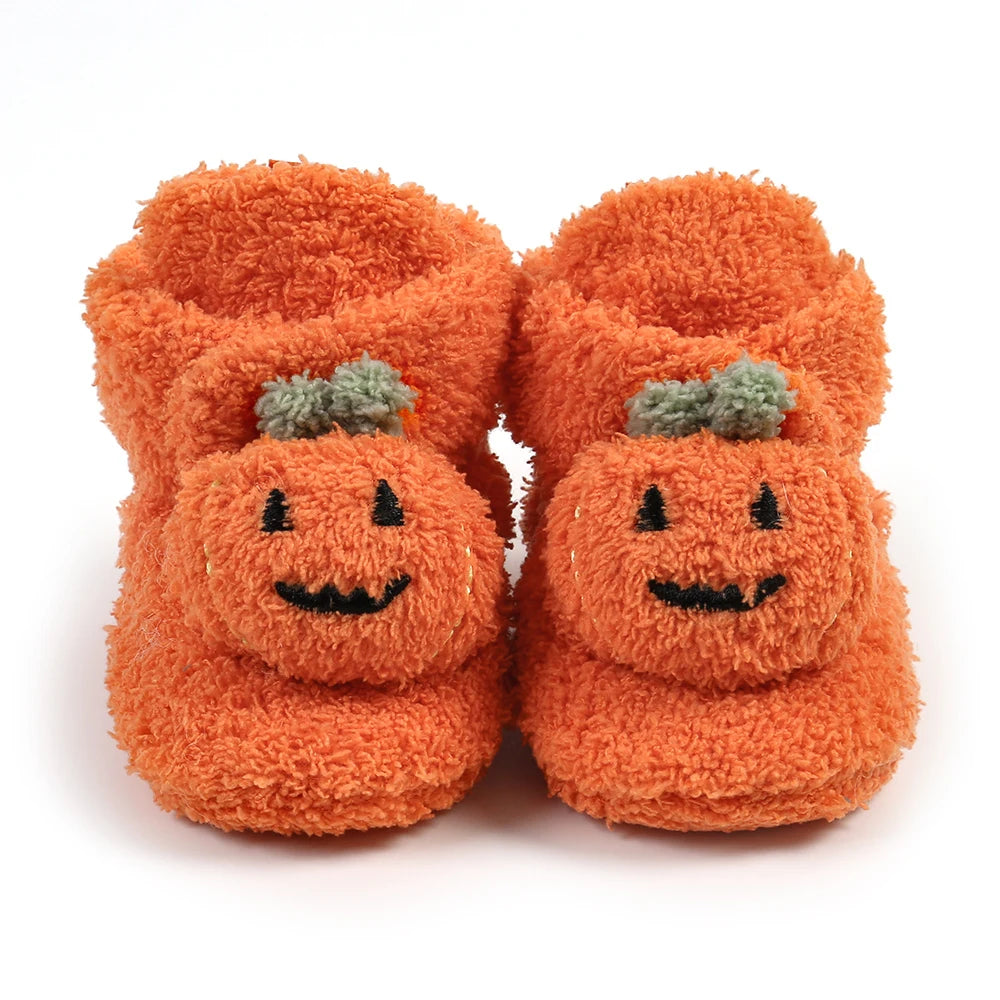 Baby Halloween Pumpkin Booties – Newborn First-Step Sock Shoes