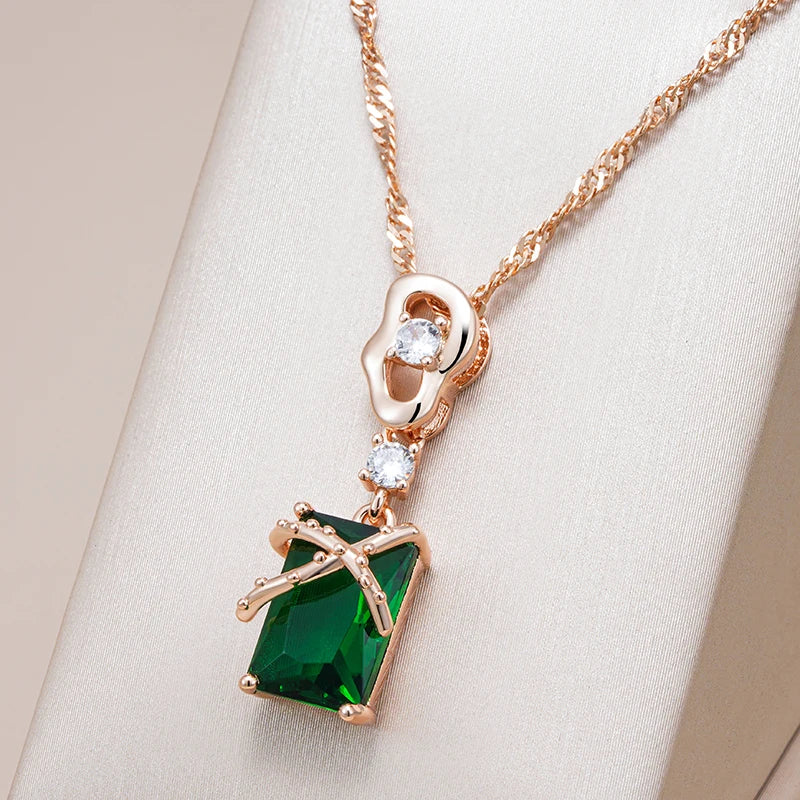 Kinel Luxury Square Green Natural Zircon