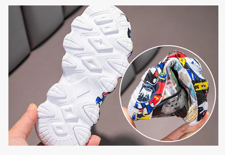 Kids Cartoon Sports Sneakers – Casual Basketball Shoes (26–36)