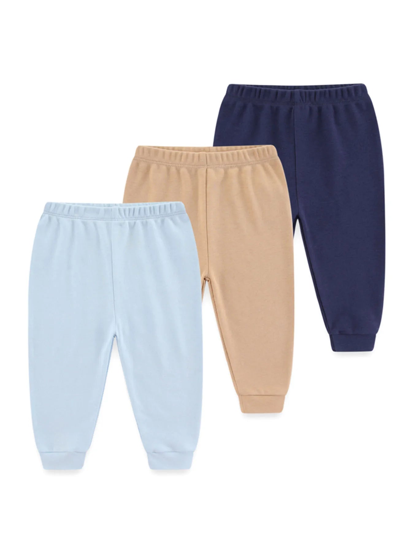 Baby 1–3PCS Cotton Pants, Solid Color Trousers for Infants
