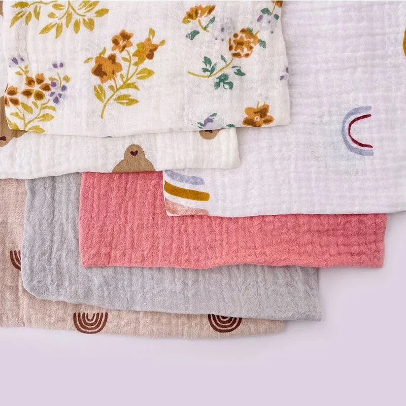 Natural Cotton Mommy Bag – Outdoor Baby Diaper Carrier, Cute Printed Drawstring Pouch 27x25cm