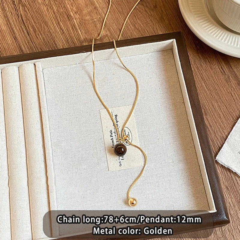 Geometric Retro Tiger Eye Stone Pendant