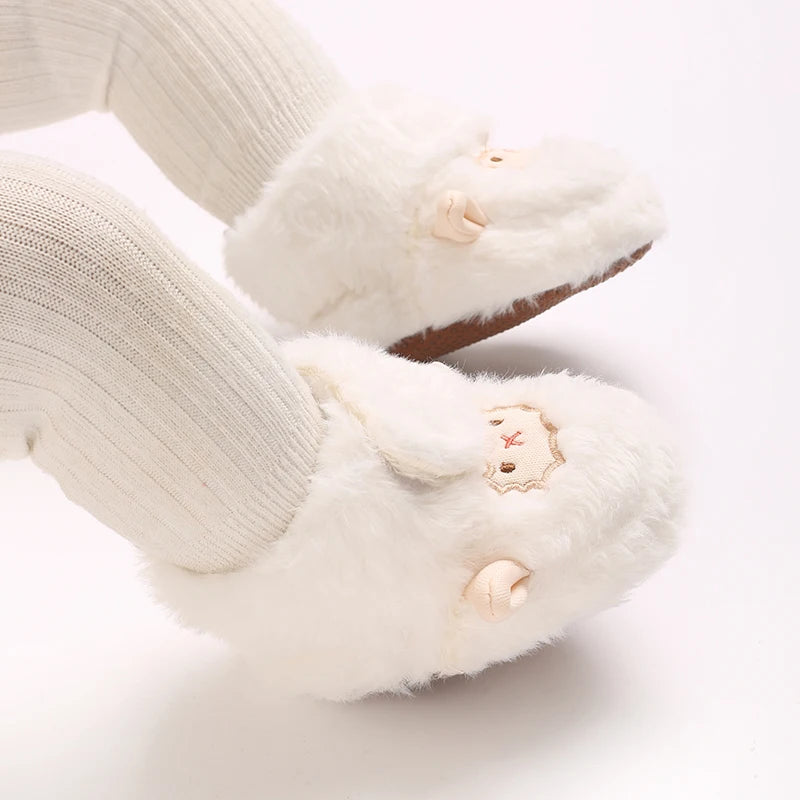 Baby Winter Cotton Shoes (0–1Y) – Thick Warm Teddy Bear Walking Shoes